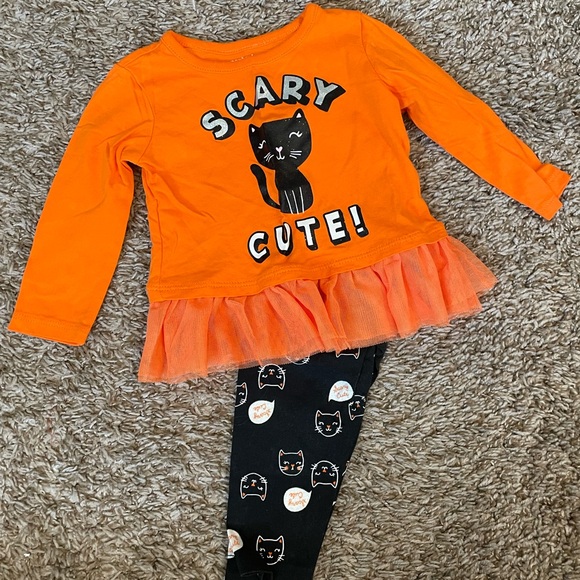 Halloween Cat Outfit - Orange and Black - Picture 1 of 4